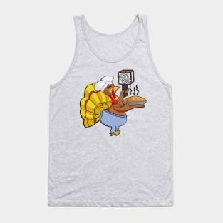Thanksgiving Funny Turkey Eat Pie, Turkey with Fat Pants On Funny Thanksgiving Holiday Gifts Tank Top
